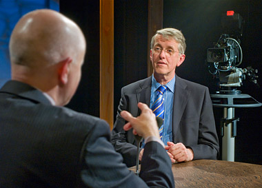 Willem Nijeboer tijdens een mediatraining